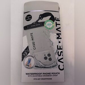 Case-Mate Waterproof Phone Pouch with an adjustable crossbody strap. Black